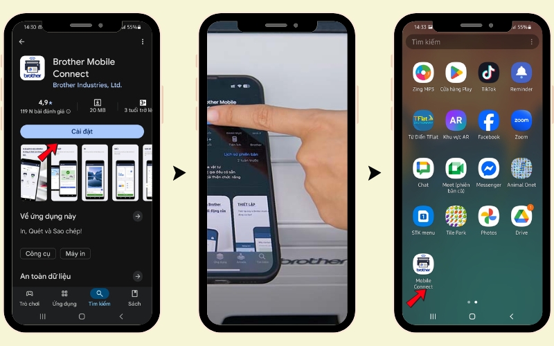 Kết nối máy in Brother với điện thoại Android