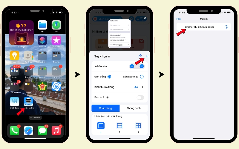 Cách kết nối máy in Wi-Fi với điện thoại iPhone