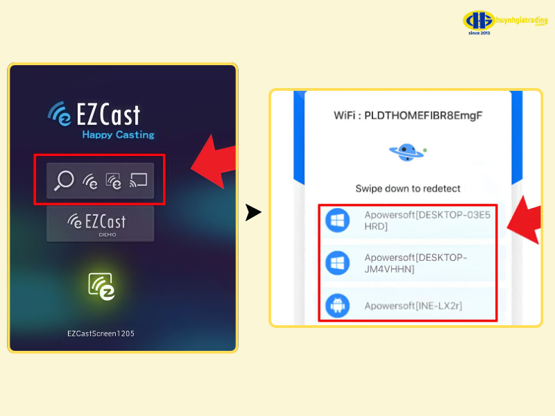 Kết nối điện thoại với máy chiếu qua ứng dụng EZCast
