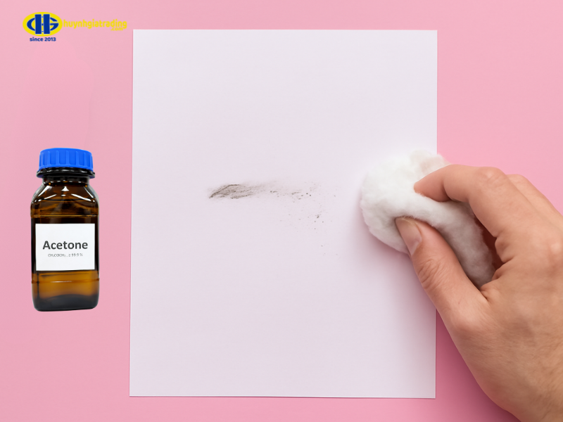 Sử dụng axeton (hoặc chất tẩy rửa sơn móng tay)