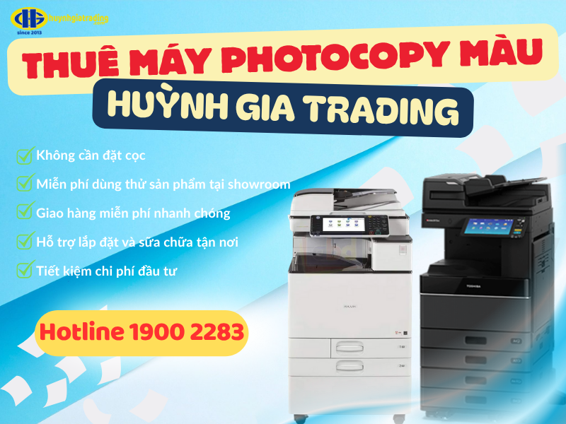 Dịch vụ cho thuê máy photocopy màu tại Huỳnh Gia Trading
