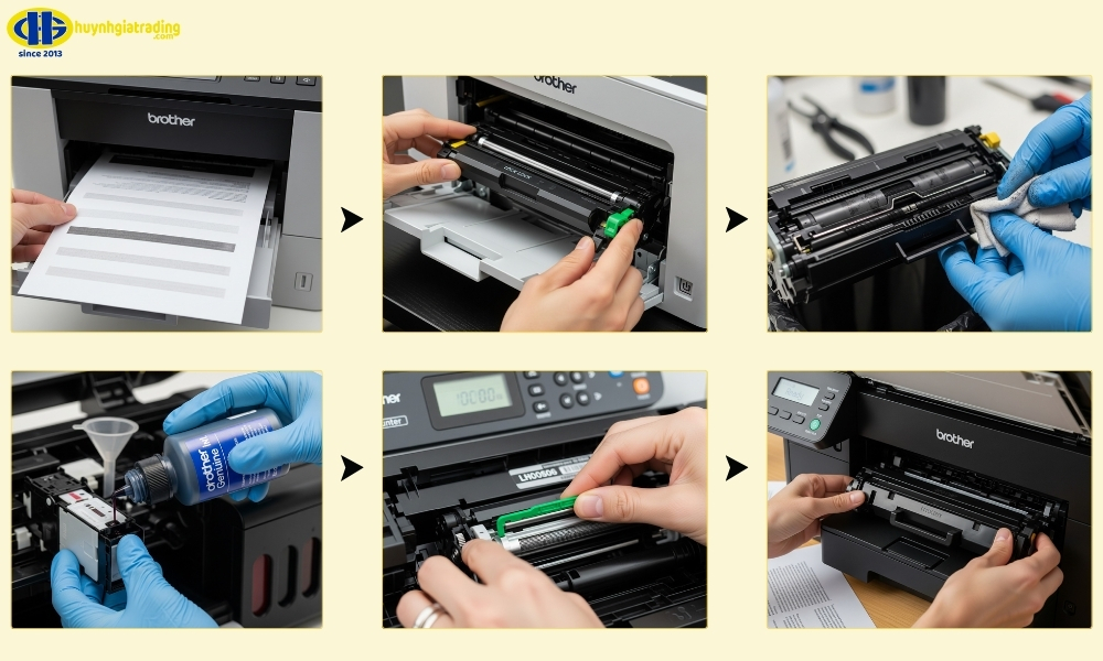 Hướng dẫn quy trình đổ mực máy in Brother đúng cách
