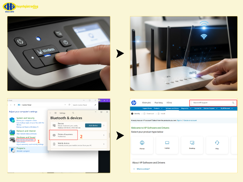Cài đặt không dây (Sử dụng Wi-Fi)