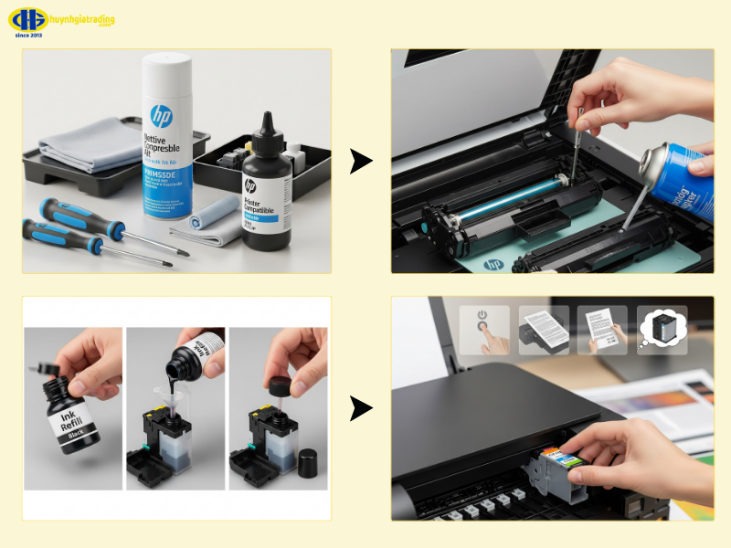 Hướng dẫn thay mực máy in HP