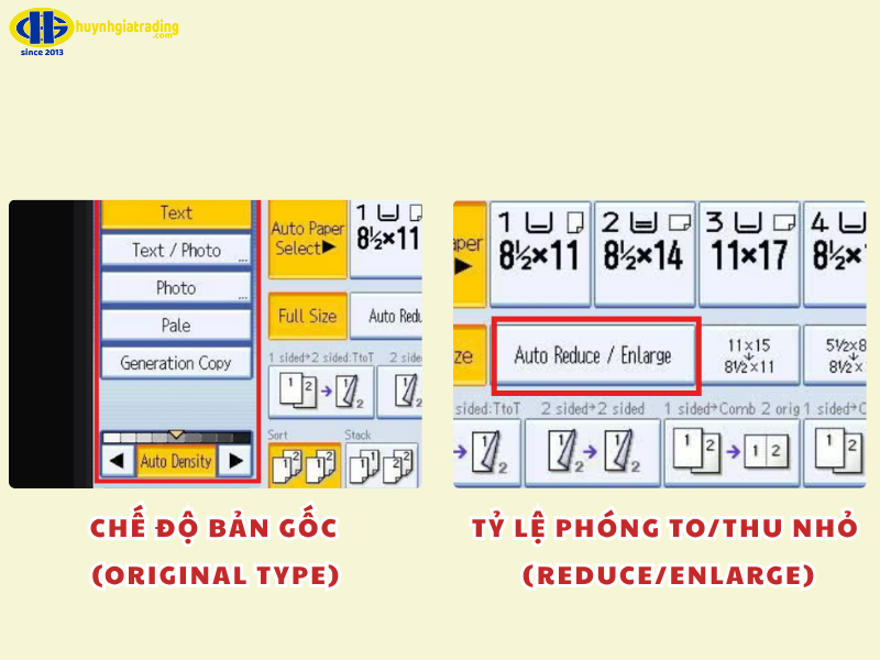 Bước 2: Chọn chế độ bản gốc và tỷ lệ phóng to/thu nhỏ