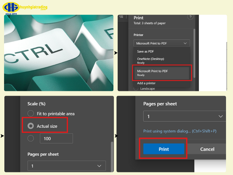 Bước 3: In tài liệu từ Word, Excel, PDF