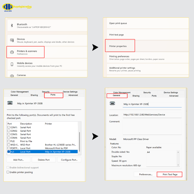 Bước 3: Kiểm tra kết nối
