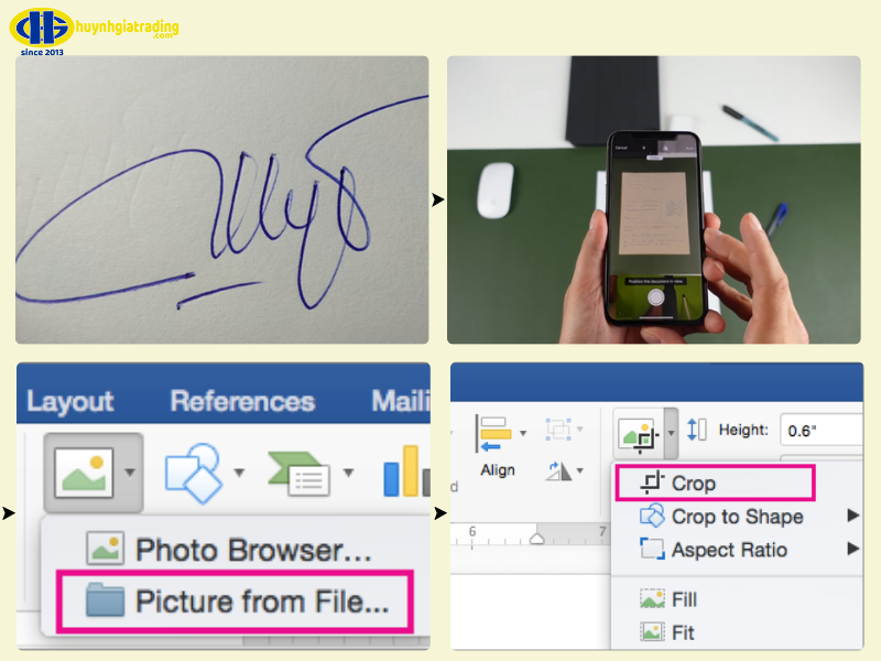 Cách chèn chữ ký vào Word trên Macbook