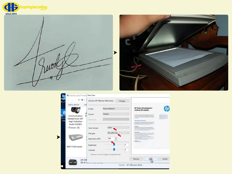 Cách scan chữ chữ ký bằng máy scan