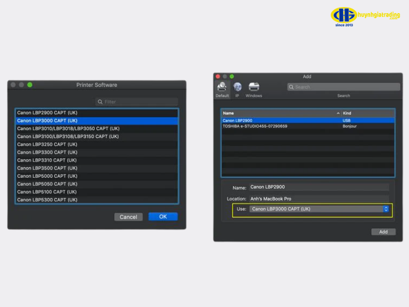 Hướng dẫn cài đặt máy in Canon 2900 cho Macbook