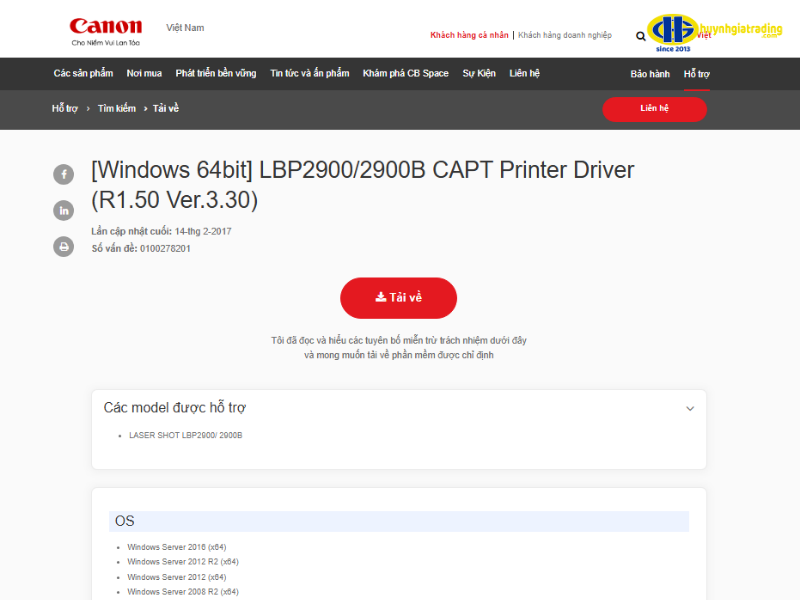 Cách cài đặt Driver máy in Canon 2900