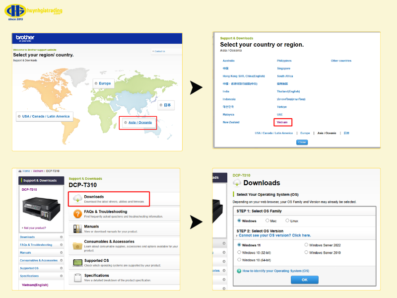 Sau khi đã xác định hệ điều hành, bạn tiến hành tải driver chính hãng