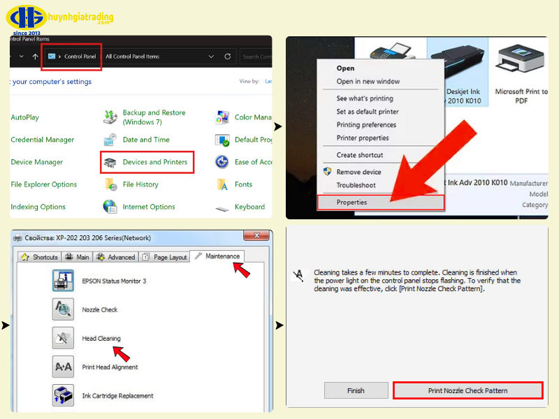 Vệ sinh đầu phun thủ công (khi tự động không hiệu quả)