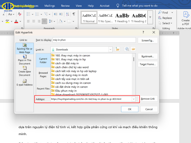 Hyperlink hay còn gọi là “siêu liên kết”