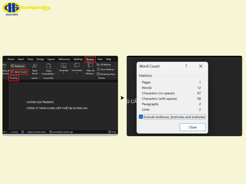 Đếm số từ toàn bộ file bằng thẻ 