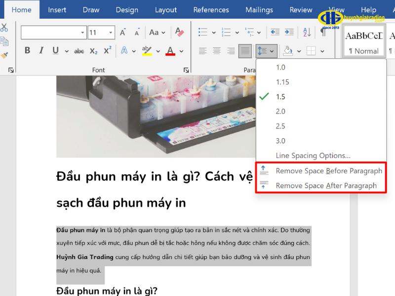 Loại bỏ khoảng cách thừa khi nhấn Enter