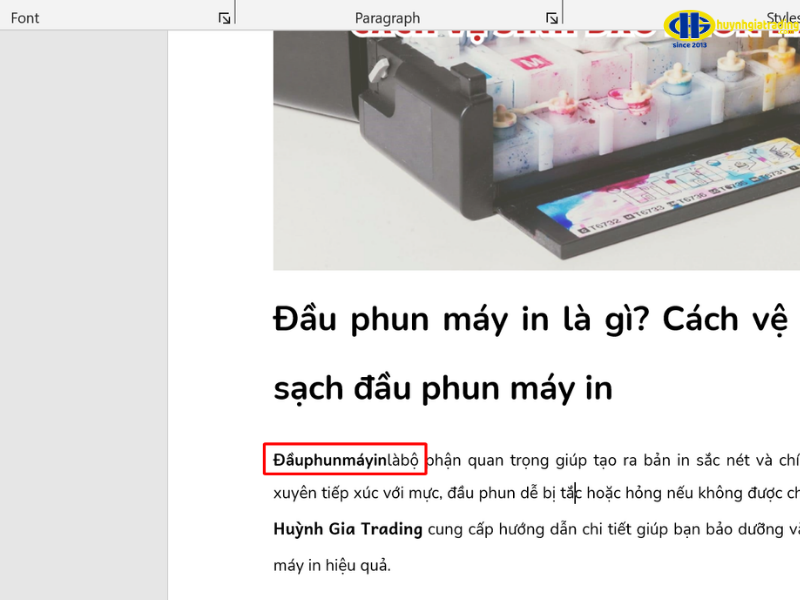 Lỗi dính chữ trong Word là gì?