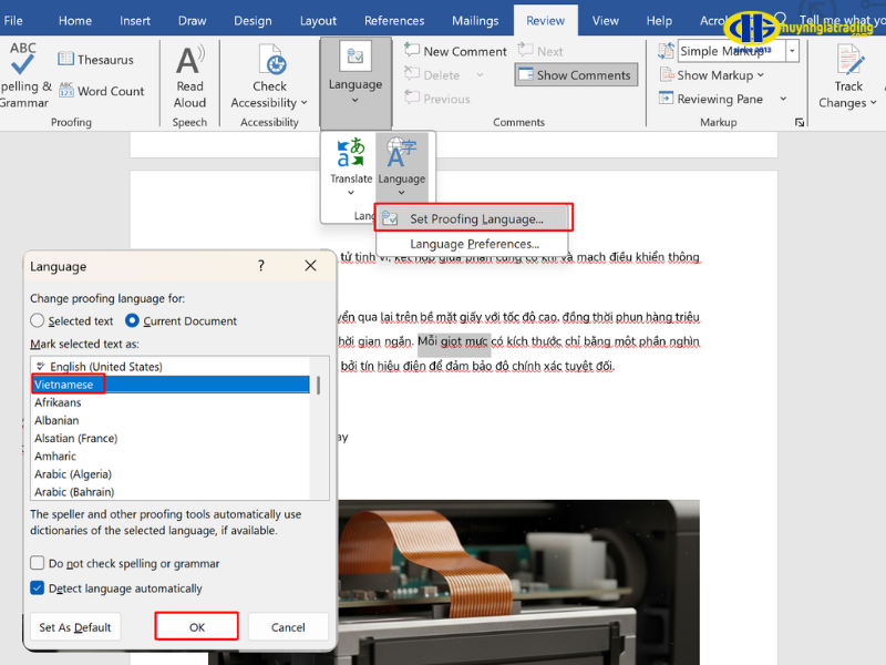 Cách kiểm tra lỗi chính tả tiếng Việt trong Word