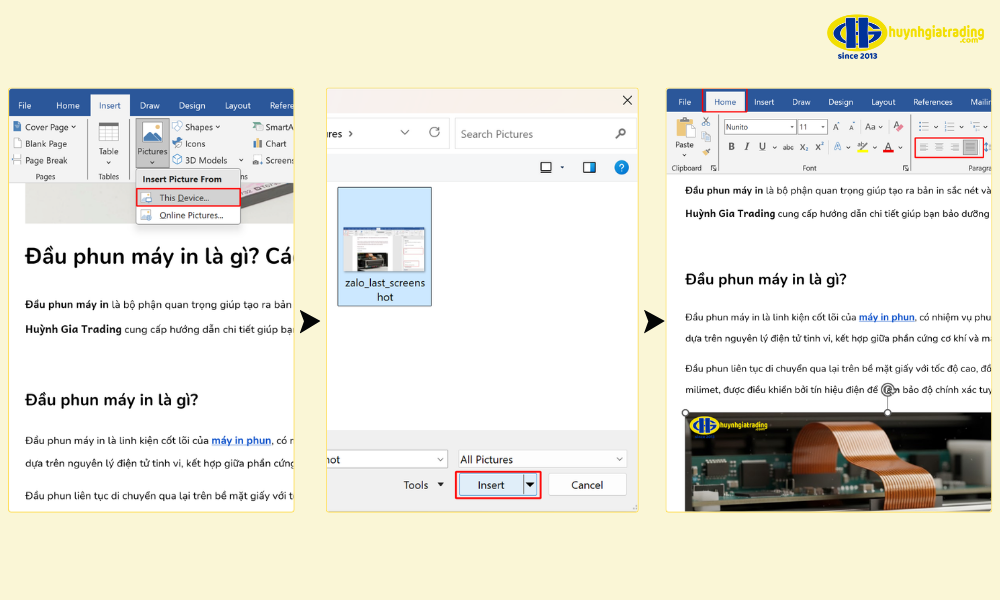 Phương pháp 3: Di chuyển ảnh theo lề bằng 