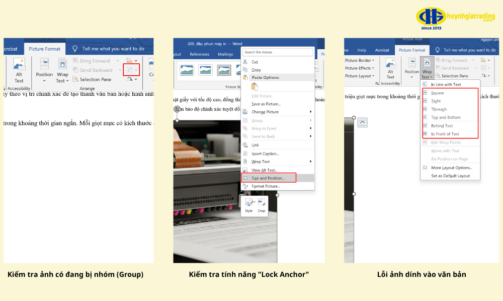 Không di chuyển được hình ảnh trong Word phải làm sao?