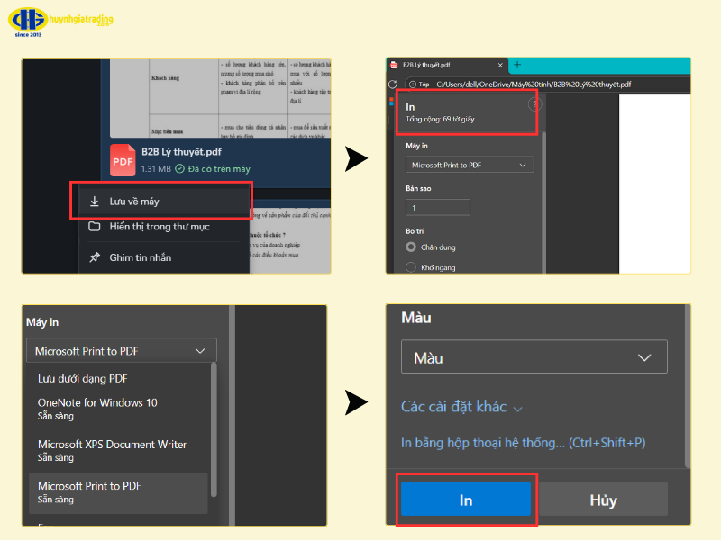 Cách in tài liệu từ Zalo trên máy tính ra giấy A4