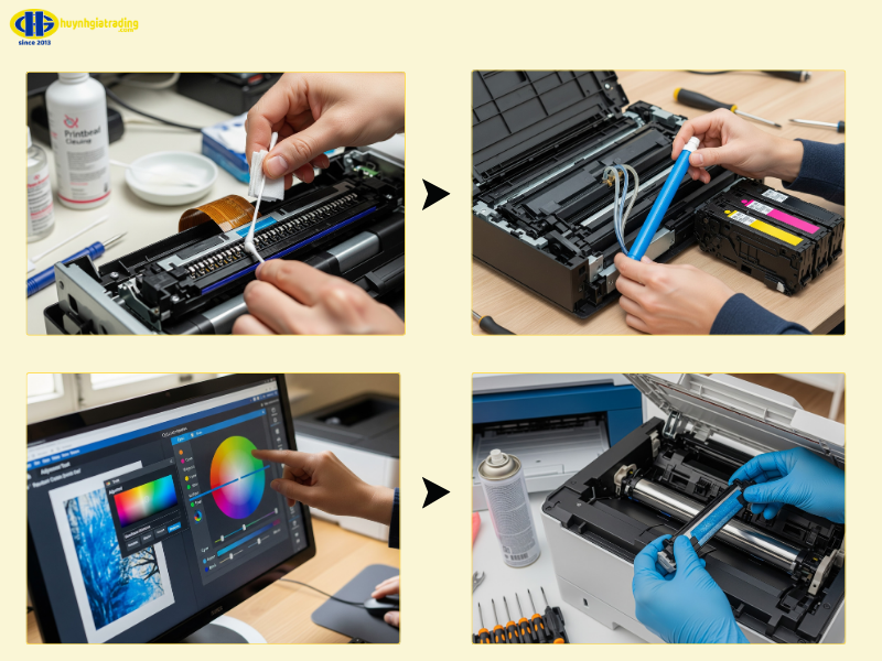 Hướng dẫn cách khắc phục máy in màu bị ám xanh tại nhà