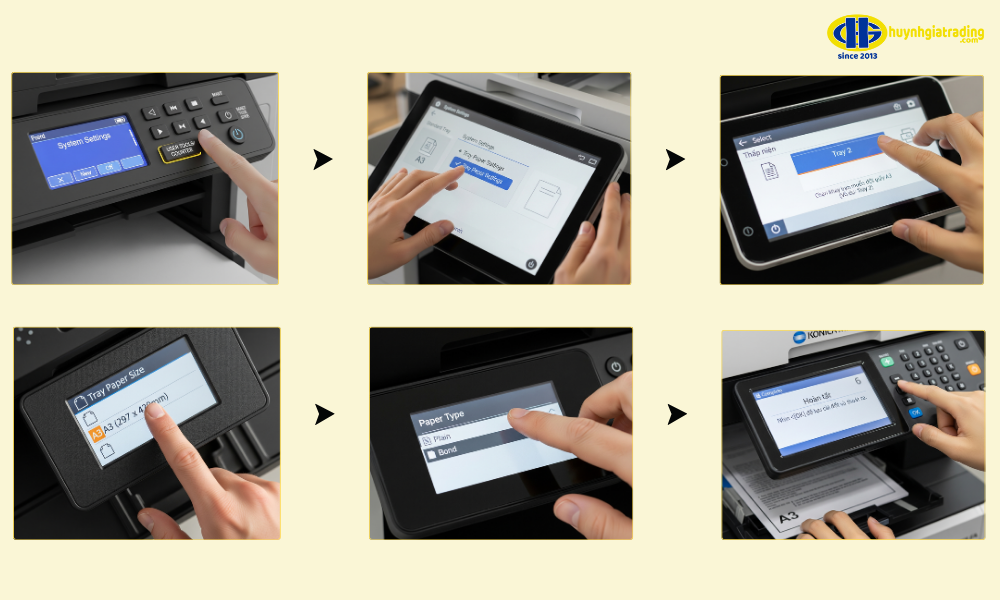 Hướng dẫn cách cài đặt khay giấy tiêu chuẩn cho máy photocopy Ricoh