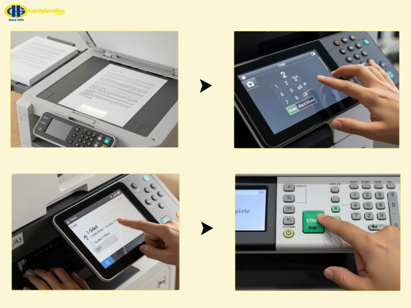Các bước photo 1 mặt cơ bản (Simplex Copy)
