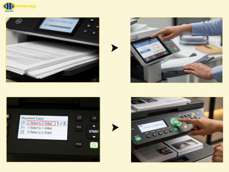 Photo từ tài liệu 1 mặt sang bản sao 2 mặt (1-Sided to 2-Sided)