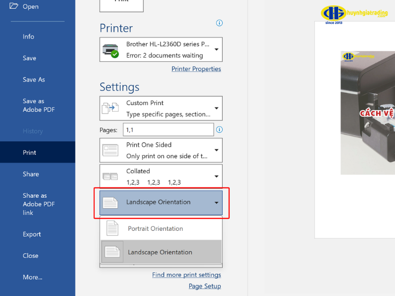 Hướng dẫn chi tiết cách in 2 trang A5 trên 1 mặt giấy A4 trong Word khổ dọc