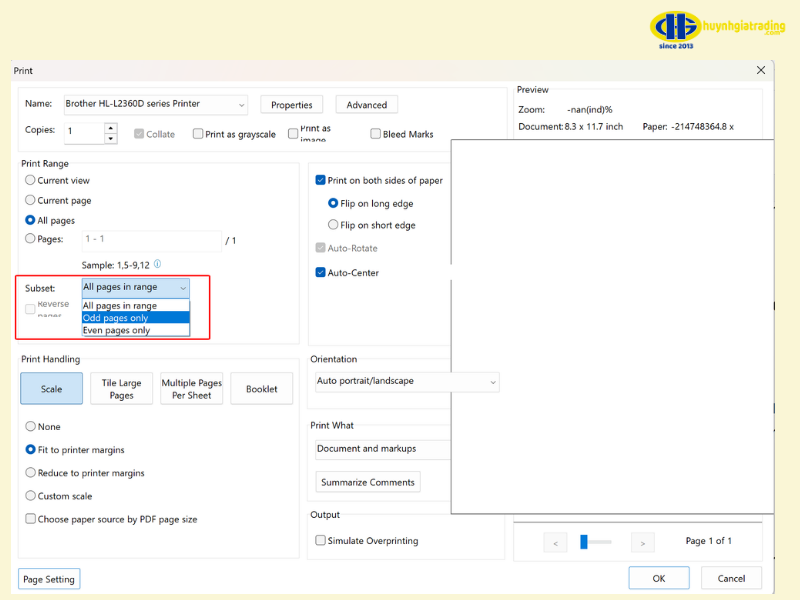 Cách in Odd Pages Only trong File PDF