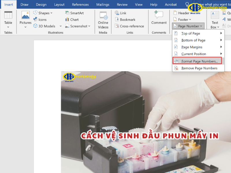 Đánh số trang khác nhau cho Odd và Even Pages