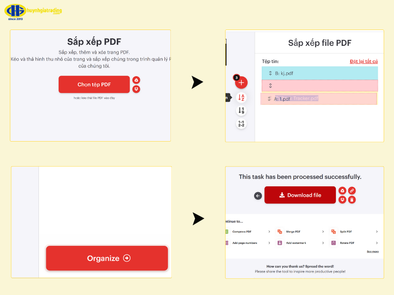 Hướng dẫn chi tiết cách sắp xếp lại trang PDF bằng công cụ trực tuyến