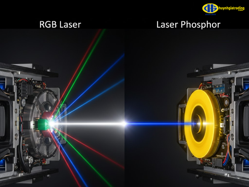 Sự khác biệt chính giữa máy chiếu laser RGB và máy chiếu laser xanh đơn sắc