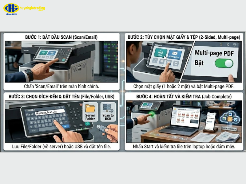 Cách scan trên máy photocopy Toshiba