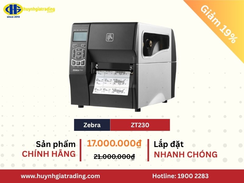Máy in mã vạch Zebra công nghiệp cho kho và nhà máy