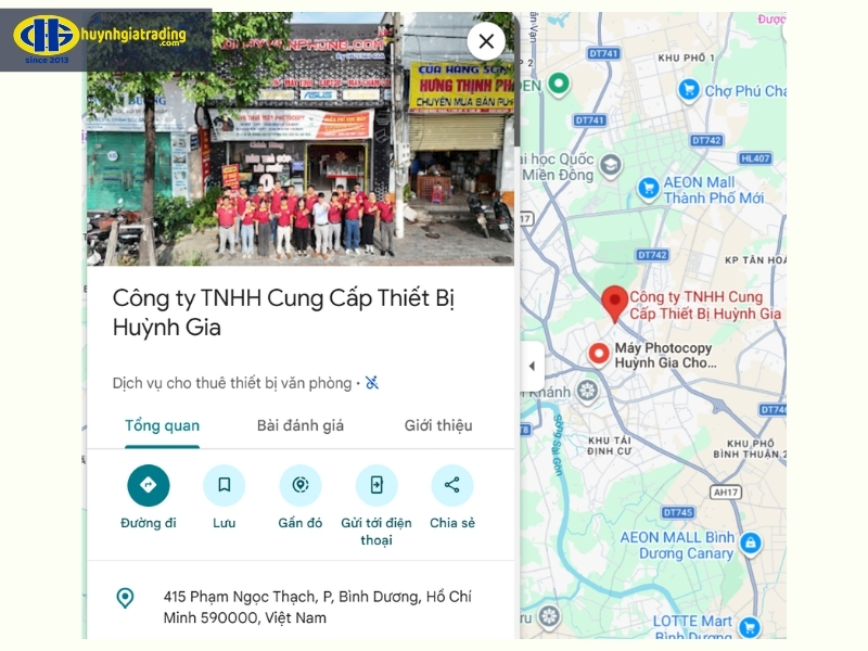 Địa chỉ map máy photocopy Huỳnh Gia