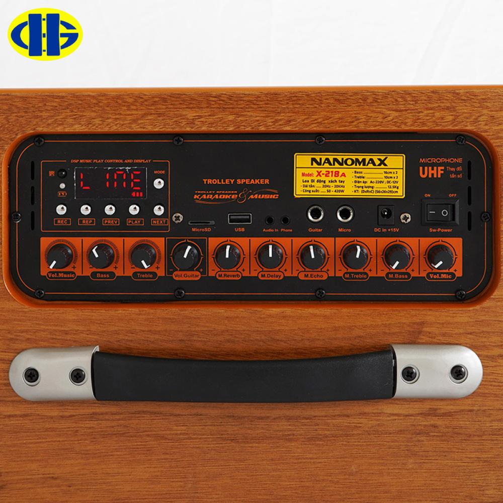 Loa Karaoke Xách Tay Nanomax X-210A Bass Đôi 16cm 420w