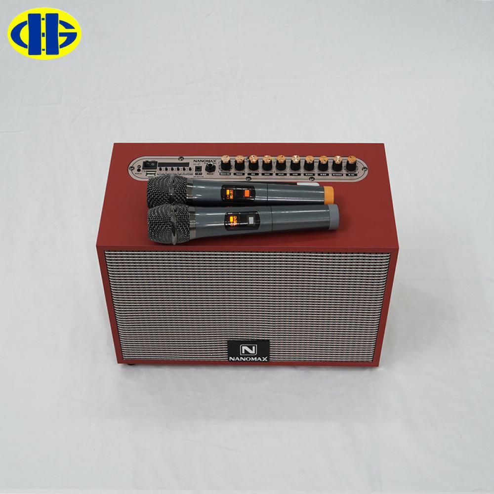 Loa Karaoke Xách Tay Nanomax K-01 Bass 20cm 120w màu Đen hoặc Nâu